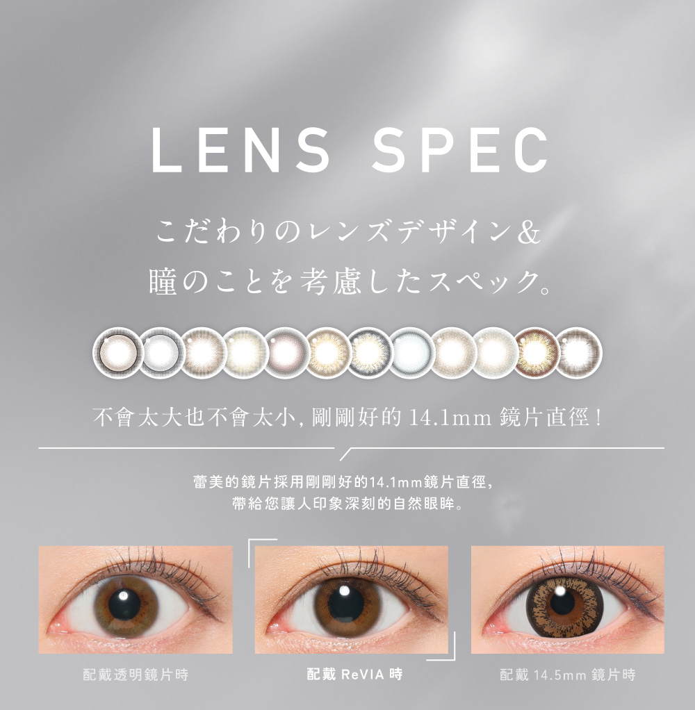 LENS SPEC 鏡片規格,剛剛好的鏡片大小